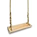 Aoneky Natural Wood Tree Swing Seat, Kids Children Adult Backyard Outdoor Replacement Rope Wooden Swing Set, Round (Square)