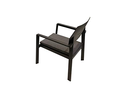 Meubletmoi 2 Gartenstühle aus Aluminium und Stoff, anthrazit, Cancun – Bild 4