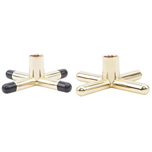 Yunzee Simple Style Anti-Slip Billiards Snooker Pool Cue Rest Bridge Head Holder Durable Pool Cue Snooker Accessory,Golden colloidal Particle Cross,Metal Copper Plating