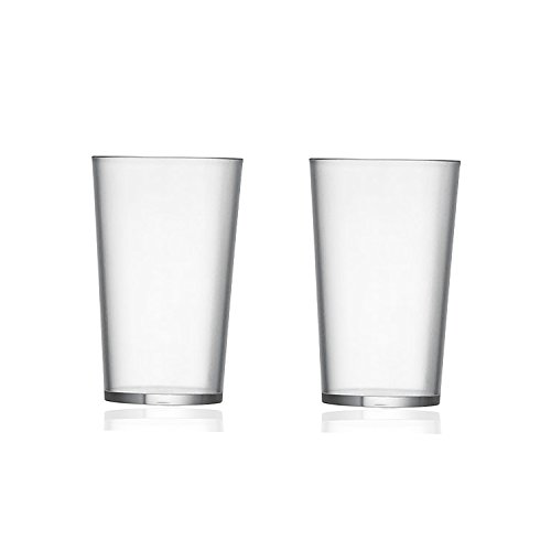 Plastic Small Cups for Drinking ,Bathroom Vanity Countertops - Clear Frosted ,Pack of 2