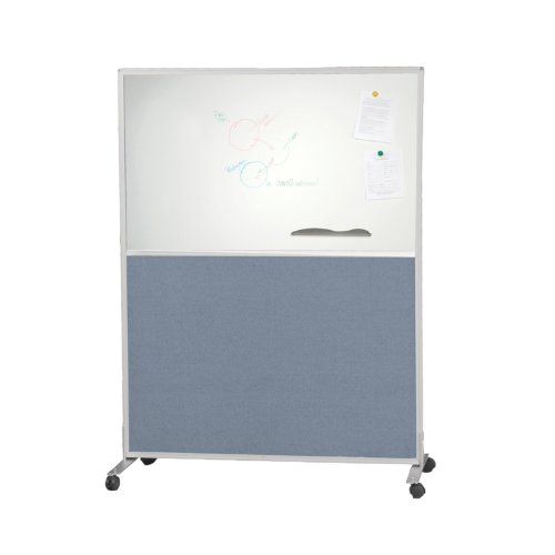 Balt 6’H x 3’W Office Cubicle Wall Divider Parition Standard Modular Panel Markerboard Blue Fabric