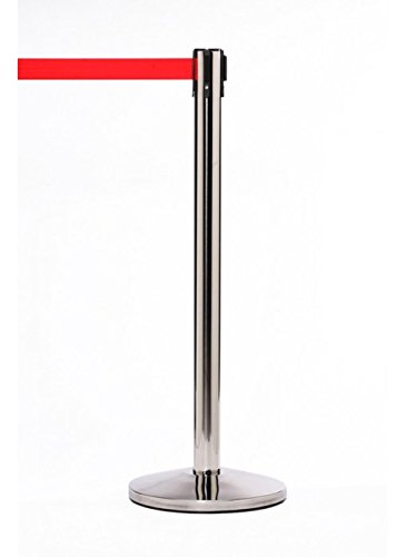 Caledonia Signs 59026 Retractable Post Mounted Barrier, Red