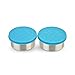 LunchBots 4.5 oz Stainless Steel Dressing Container for Condiments, Dips, Snacks, Dipping Sauce Cups with Silicone Lid, Fits in Lunch Bags and Bento Boxes - Set of 2 (Aqua)