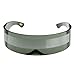 zeroUV - 80s Futuristic Cyclops Cyberpunk Visor Sunglasses with Semi Translucent Mirrored Lens (Smoke/Silver)