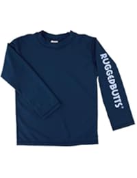 RuggedButts Baby/Toddler Boys Navy Long Sleeve UPF 50+ Sun Protective Rash Guard Surf Swim Shirt - 12-18m