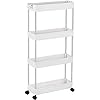 SPACEKEEPER-Storage-Trolley-4-Tier-Slim-Storage-Cart-Slide-Out-Rolling-Utility-Cart-Mobile-Shelving-Unit-Trolley-Organizer-Cart-for-Kitchen-Bathroom-Laundry-Office-Plastic-Stainless-Steel-White SPACEKEEPER Storage Trolley 4-Tier Slim Storage Cart Slide Out Rolling Utility Cart Mobile Shelving Unit Trolley…