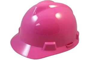 TEXAS AMERICA SAFETY COMPANY MSA V Small Size Cap Style Hard Hats w/FasTrac III Suspensions and Handy Tote Bag - Hot Pink