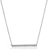 925 Sterling Silver Pave AAA Cubic Zirconia Bar Pendant Necklace, 17.5