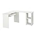 LANGRIA L-Shaped Computer Corner Desk, PC Latop Study Table, Modern Home Office Workstation with Mute Sliding Keyboard Tray and 2-Bookshelf Table, White