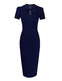 VFSHOW vestido de cóctel para mujer, estilo retro, con bolsillos en forma de lazo