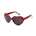 Fashion Large Women Lady Girl Oversized Heart Shaped Retro Sunglasses Cute Love Eyewear (red)