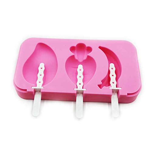 Mango Shape Popsicle Molds 5 Cavities Silicone Ice Pop Mold Ice Cream Mold Candy Frozen Yogurt Holder DIY Handmade Soap Kitchen Tools