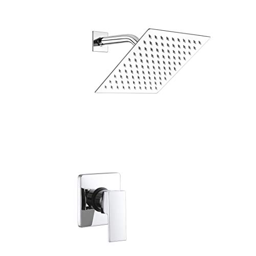 POP SANITARYWARE Single Function Shower Trim Kit with Roughin Valve, Bathroom Rain Shower Set