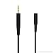 2.5 mm Male to 3.5 mm Female Cable for Bose SoundTrue/SoundTrue II, QuietComfort QC25 / 10 inch Short Stereo Headset Audio Adapter Cord (Black)