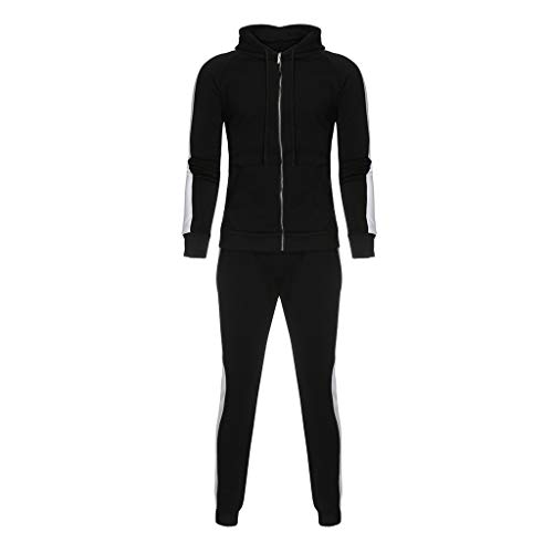 image for Ohvivid Men's Hooded Athletic Tracksuit Full Zip Casual Jogging Gym Sw