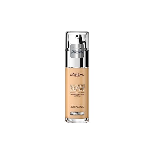 L'Oréal Paris Fondotinta Liquido, Idratazione 24H, Per Tutti Tipi di Pelle, Incarnato dal Colorito Naturale e Uniforme, Formula con Acido Ialuronico, Accord Parfait, 30 ml, 2N Vanilla