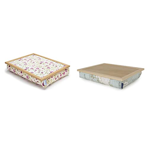 Blue Badge Co Mulberry Rose Lap Tray with Bean Bag Cushion, Padded Lap Tray for Dinner with TV or Breakfast in Bed, Laptop Holder, Moulds to Your Lap, 700 g