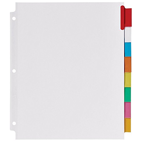 3-Ring Binder, 1 Inch - With Big Tab Insertable Extra Wide Dividers 8 Multicolor Tabs - With 200 White Hole Reinforcements, Hole Reinforcers for 3 Ring Binders - Value Set (Black Ring Binder) - Thumbnail 2