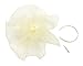 Urban CoCo Women's Elegant Flower Feather and Veil Fascinator Cocktail Party Hair Clip Hat (# 5 Beige)