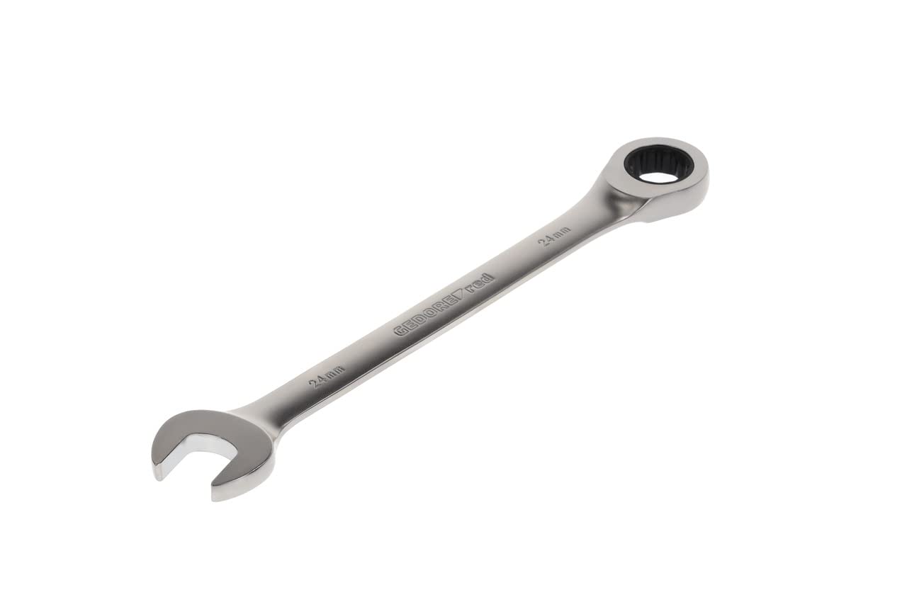 GEDORE red Combination ratchet spanner, with ratchet, AF 24 mm, Flat, Bi-hex, Spanner, R07100240