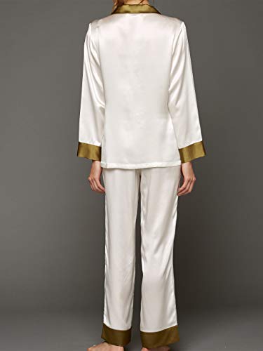 Julianna Rae Women's My Newest Crush 100% Silk Pajamas, Gardenia, L