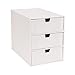 Bigso Box of Sweden Ingrid 3-Drawer Fiberboard Desk Organizer for Office Supplies and Accessories - Stackable Makeup Drawer Organizer - 6.3in x 9.9in x 8.1in - White