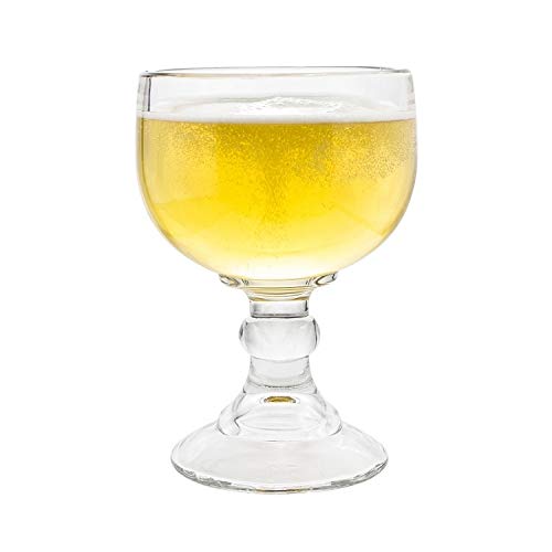CHEFCAPTAIN MARGARITA GLASS SCHOONER- 21.5 OZ SET OF 4 EXTRA LARGE GOBLET WITH CLIPS ZERO LEAD CRYSTAL STYLE SHRIMP COCKTAIL, CORONARITAS, MARGARITAS SET OF 4 WITH 4 COLOR CLIPS