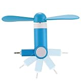 Pandawell 8-pin Lighting Rotatable Mobile Phone Fan Portable Dock Cool Cooler Rotating Fan for Apple iPhone 7 / 7 Plus / 6S / 6S Plus / iPhone 6 / 6 Plus / iPhone SE / 5S - Blue