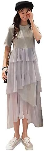 Amazon ジーエヌオー チュール ワンピース 半袖 ロング丈 レース シースルー グレー M オールインワン 通販