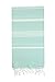 Beach Towel 100% Cotton Turkish Beach Towel Adult 38x70 Inch Pre-washed Absorbent Extra Large|Sand Free Quick Dry BathTowels|Lightweight Blanket|Travel Cruise Camping Spa Gym Sports Towel|Fair Aqua