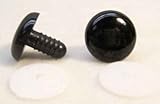 Sassy Bears 7.5mm Solid Black Flat Safety Eyes for Bear, Doll, Puppet, Plush Animal and Craft - 10 Pairs