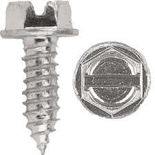 License Plate Screws for Securing License Plates, Frames, and Covers on Domestic Cars and Trucks ( Zinc Plated)