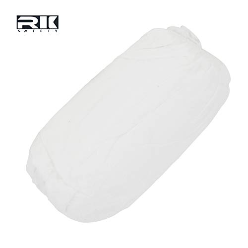 RK Safety Disposable Boot & Shoe Covers - Durable & Water Resistant Most for for Medical, Construction, Workplace, Indoor Carpet Floor Protection,One Size Fits (50, White)