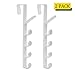Sadiyamo 5 Layers Over The Door Hook Organizer Rack Hanger Backpack Handbag Door Hook, Pack of 2 (White)