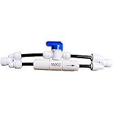 YZM Reverse Osmosis RO Flush Kit Valve for 100Gallon/200Gallon RO System Flow Restrictor, 1/4" Tube OD Ports. (550CC,100Gallon/200Gallon)