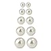 Charisma Pearl Earrings Surgical Steel Pearl Stud Earrings Set for Women Girls Faux Pearl Earrings Pack (3mm- 12mm, White Colored Pearl Earrings)