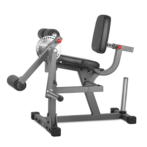 XMark Leg Exercise Machine with Rotary Leg Extension and Leg Curl, Adjustable Weight Plate