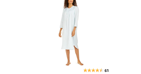 Brushed Back Satin Long Nightgown 