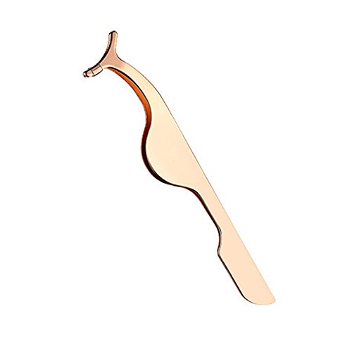 Eyelash Curler Gold With Refill Pad & False Eyelashes Extension Applicator Remover Clip Tweezers Nipper (rose gold) By soi-meme