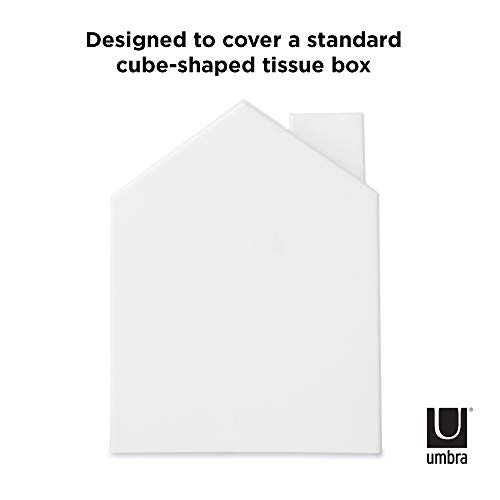 Umbra Casa Tissue Box Cover Adorable House Shaped Square Tissue Box Holder for Bathroom