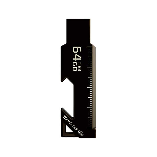 TeamGroup T183 64 GB USB 3.1 Magnetischer Multifunktionaler USB-Stick, Externer Speicherstick TT183364GF01, Schwarz