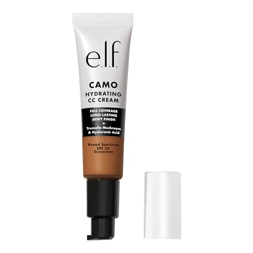 e.l.f. Hydrating Camo CC Cream, Colour Correcting Full Coverage Foundation For A Dewy Finish With SPF 30, Vegan & Cruelty-Free, Tan 460N