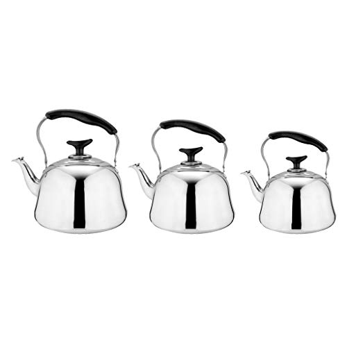 Fenteer Whistling TeaKettle Teapot Stainless Steel Tea Pot Kettle Stove Top Tea Maker Metal Teapots for Home Kitchen Restaurant, SIlver, 3 Sizes to Choose - 1L - Thumbnail 4