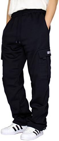 URBANJ Men's Fleece Cargo Sweatpants Heavyweight Size S-5XL