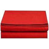 Elegant Comfort Premium Hotel 1-Piece, Luxury and Softest 1500 Thread Count Egyptian Quality Bedding Flat Sheet, Wrinkle-Free, Stain-Resistant 100% Hypoallergenic, Queen, Red