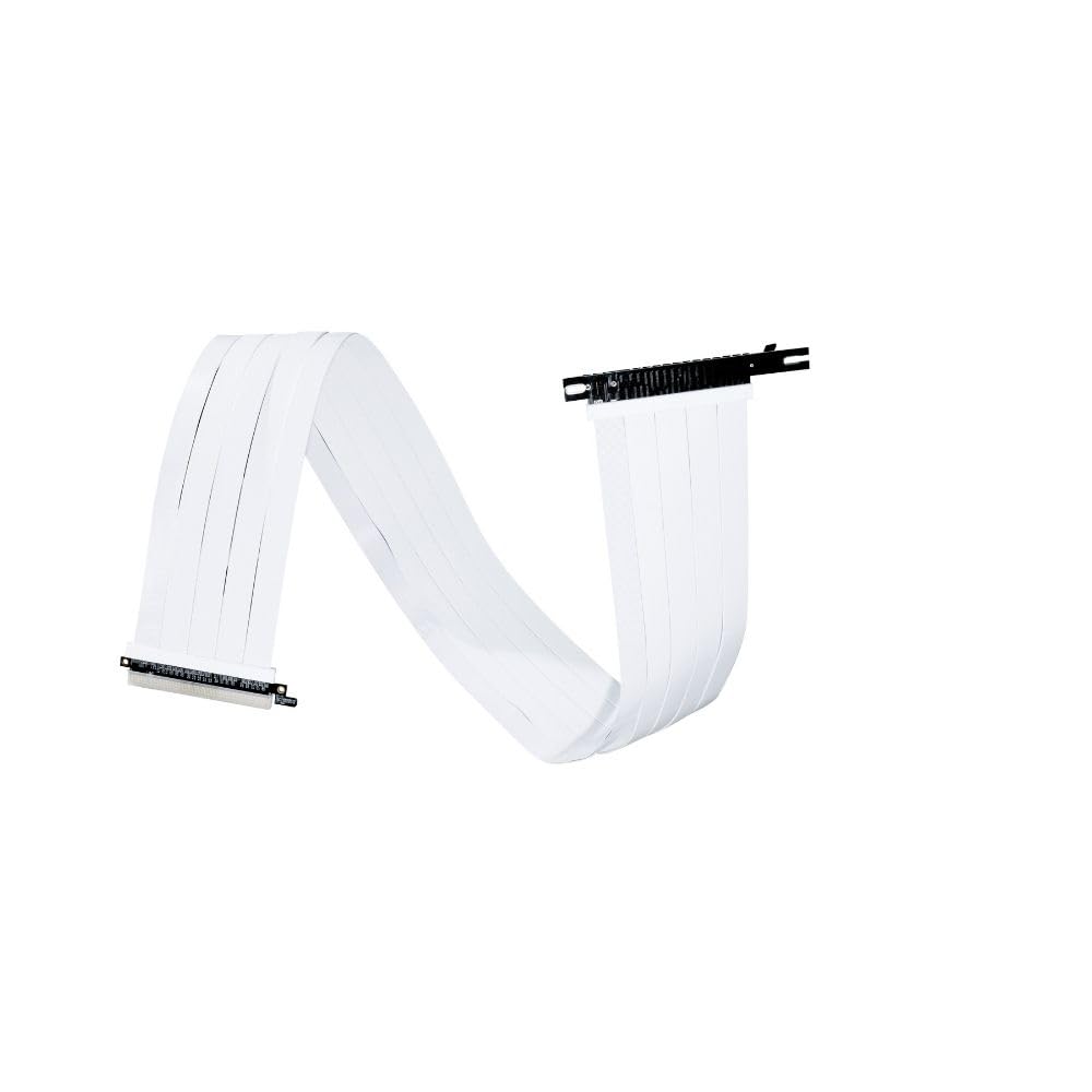 Lian Li Premium PCI-E 16X 4.0 Black Extender Riser Cable 900mm - White Color - PW-PCIV-4-90W