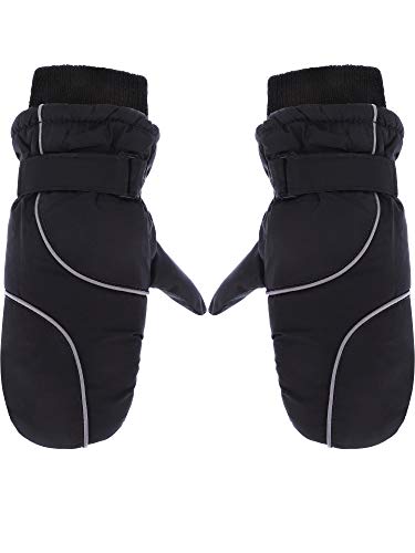 Boao Snow Mittens Winter Ski Mittens Waterproof Warm Cotton-lined Gloves for Kids (Color 6, 3-6 Years Old Size)