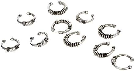 Hair Clips clifcragrocl Shell Starfish Hair Styling Braiding Dreadlocks Alloy Ring Braid Hoop Headwear - Antique Silver Circle
