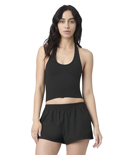 florence by mills Women's Gym Later Collection Sporty Terry Halter Top, Black,…