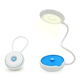 GARMAR LED Portable Desk Lamp, Dimmable 3-Level Brightness Adjustable Touch Sensitive Control Table Lamps, USB Rechargeable, Flexible Neck, Cordless Night Light for Bedside, Reading , Kids. (Blue)